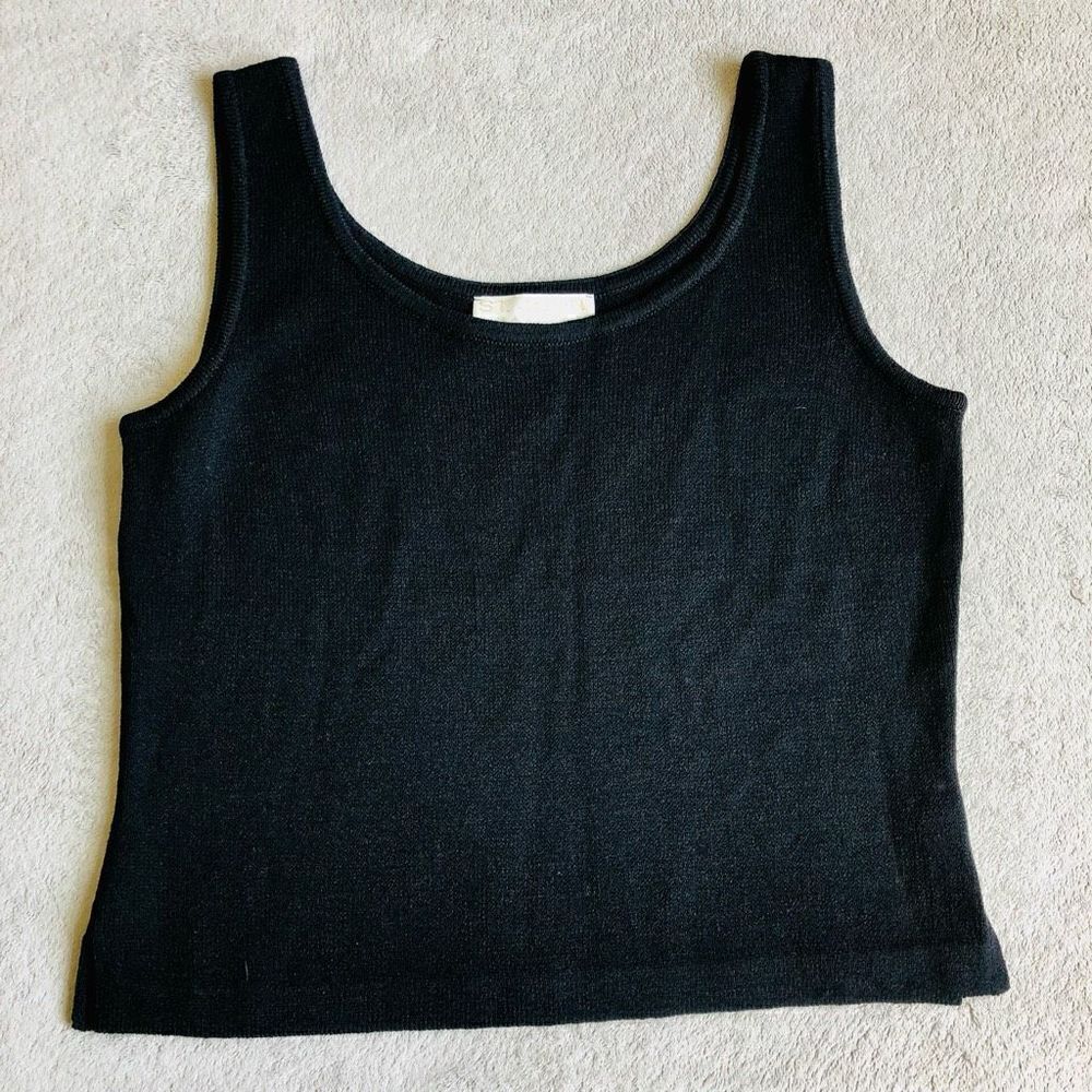 NWOT Vintage St. John Basics Black Knit Tank Top